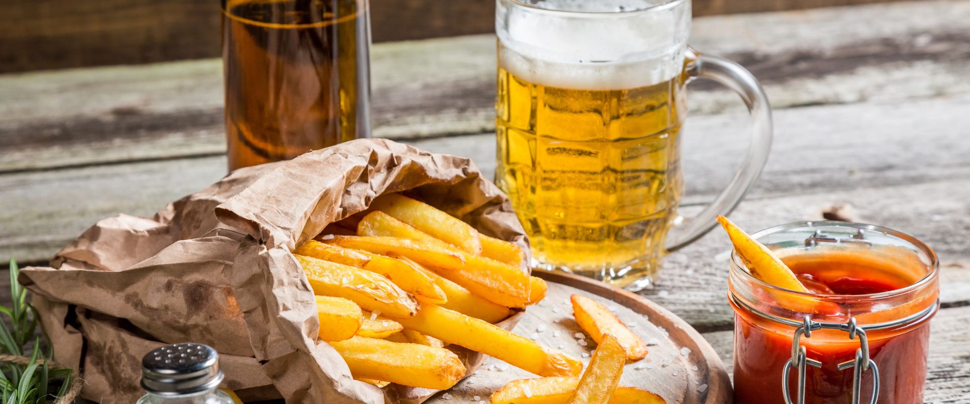 beer and fries